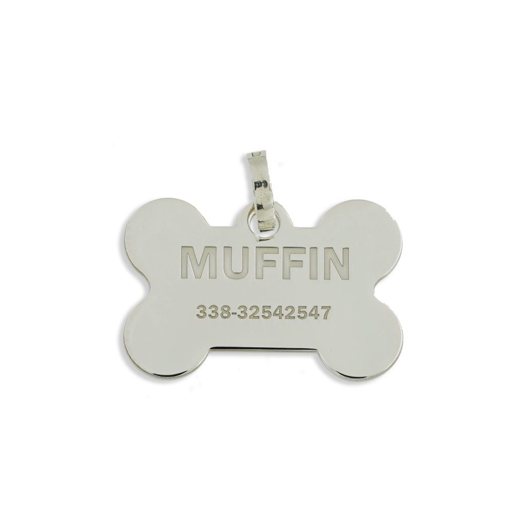 Medaglietta in argento con incisione per bracciale