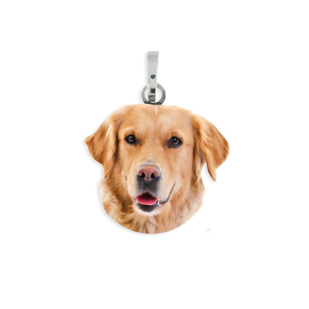 Medaglia pendente in argento con razza Golden Retriever