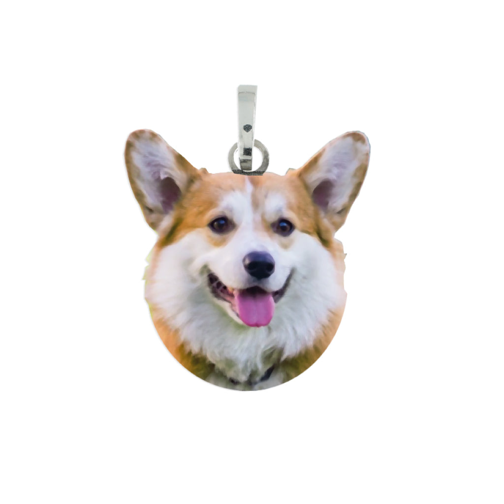 Medaglia pendente in argento con razza Welsh corgi pembroke